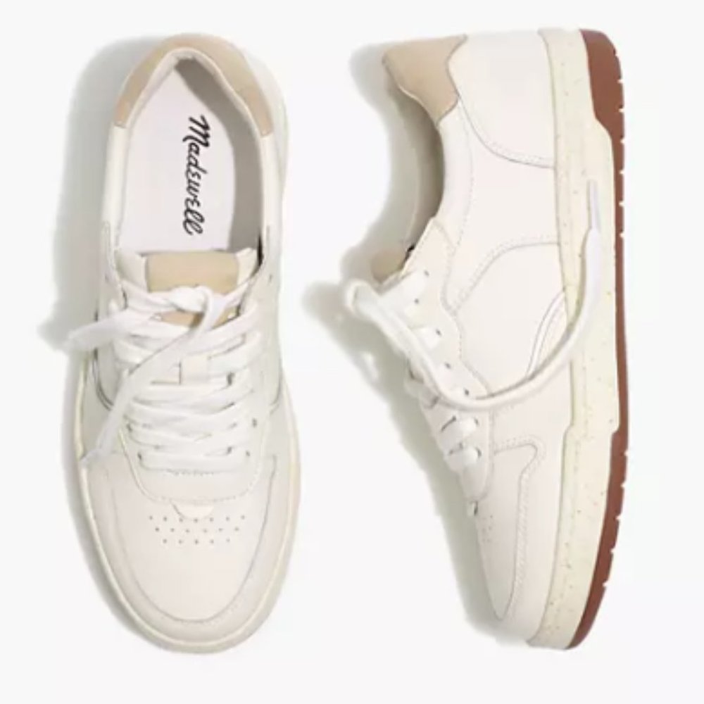 Madewell Court Sneakers in White Leather in size 7